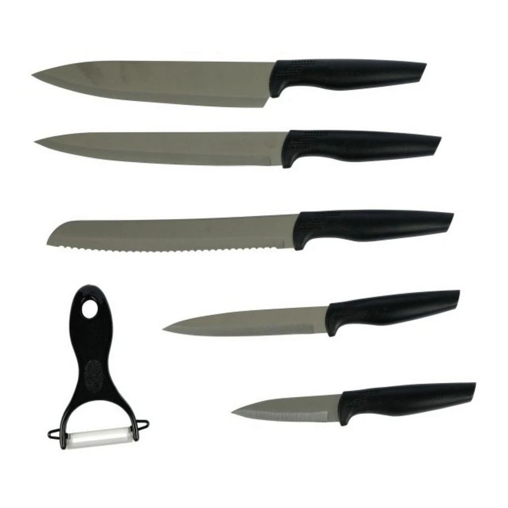 axentia Küchenmesser Set, 6-tlg, Edelstahl, inkl. Sparschäler