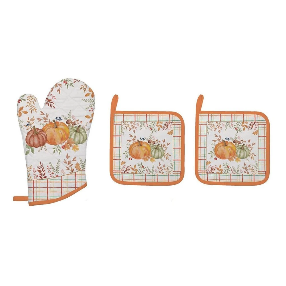 EasyLife Harvest Ofenhandschuh Set, Spülmaschinengeeignet, Mehrfarbig, Baumwolle