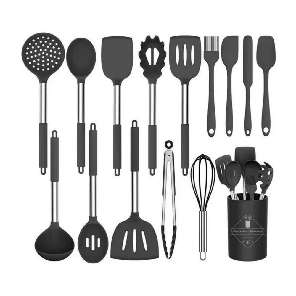 Diwzbyn Silikon Küchenhelfer Set, 15-teilig, Antihaft, Hitzebeständig
